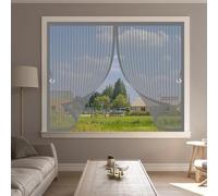 Mosquiteras para Ventana 200 x 200 cm Cierre Automático de Arriba a Abajo, Mantiene El Aire Fresco Dentro y Los Bichos Fuera Cortina Antimosquitos para Todas Las Ventana, Gris