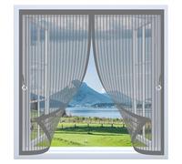 Mosquiteras para Ventana 58 x 71 cm Cierre Automático de Arriba a Abajo, Mantiene El Aire Fresco Dentro y Los Bichos Fuera Fly Curtains for Door para Todas Las Ventana, Gris