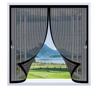 Mosquiteras para Ventana 70 x 70 cm Cierre Automático de Arriba a Abajo, Mantiene El Aire Fresco Dentro y Los Bichos Fuera Fly Curtains for Door para Todas Las Ventana, Negro