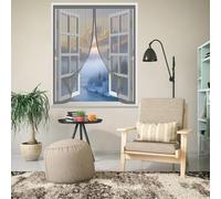 Mosquiteras para Ventana 70 x 85 cm Varios Tallas, Cierre Automático, No Requiere Herramientas, Mantiene El Aire Fresco Cortinas Mosquiteras para Todas Las Ventana, Gris