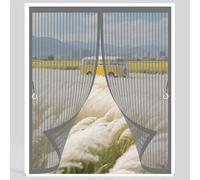 Mosquiteras para Ventana 94 x 101 cm Varios Tallas, Cierre Automático, No Requiere Herramientas, Mantiene El Aire Fresco Cortina Magnética para Todas Las Ventana, Gris