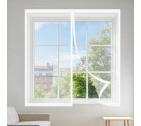 Mosquiteras para Ventanas 100 x 145 cm Protección Contra Mosquitos y Moscas Mosquitera Ventanas Adhesiva Fácil Instalación Adhesiva para Balcón Corredera Terraza, Blanco