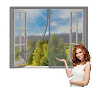 Mosquiteras para Ventanas 105 x 105 cm sin Taladrar Ni Atornillar Mosquitera Ventanas Adhesiva Fácil de Ensamblar Autoadhesivo Adecuada para Decoración Del Hogar, Gris