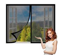 Mosquiteras para Ventanas 105 x 105 cm sin Taladrar Ni Atornillar Mosquitera Ventanas Adhesiva Fácil de Ensamblar Autoadhesivo Adecuada para Decoración Del Hogar, Negro