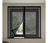 Mosquiteras para Ventanas 110 x 150 cm Imanes Se Cierran Automáticamente Mosquitera Ventana Magnetica Fácil de Ensamblar Autoadhesivo para Todas Las Ventanas, Negro