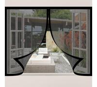Mosquiteras para Ventanas 125 x 130 cm Imanes Se Cierran Automáticamente Mosquitera Ventana Magnetica Fácil Instalación, Sin Taladrar Ni Atornillar para Todas Las Ventanas, Negro
