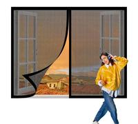 Mosquiteras para Ventanas 130 x 95 cm Protección Contra Mosquitos y Moscas Window Mosquito Net Fácil Instalación, Sin Taladrar Ni Atornillar para Todas Las Ventanas, Negro