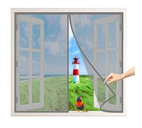 Mosquiteras para Ventanas, 130x130 cm Malla para Ventanas con Mosquitera Patio, Mosquiteras con Imanes Fuertes y Cinta Mágica, Mantiene a los Insectos Alejados, Gris P