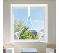 Mosquiteras para Ventanas 135 x 65 cm Protección Contra Mosquitos y Moscas Mosquitera Magnética Ventana Lavables para Exterior Jardín Balcón Salón Casa Tienda, Blanco