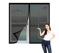 Mosquiteras para Ventanas 155 x 85 cm sin Taladrar Ni Atornillar Mosquitera Ventana de Fijación Autoadherente Lavables para Exterior Jardín Balcón Salón Casa Tienda, Negro