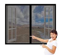 Mosquiteras para Ventanas 50 x 75 cm Protección Contra Mosquitos y Moscas Mosquitera Ventanas Adhesiva Lavables Adecuada para Decoración Del Hogar, Negro