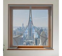 Mosquiteras para Ventanas 60 x 125 cm Protección Contra Mosquitos y Moscas Mosquiteras Fácil de Limpiar para Todas Las Ventanas Interiores y Exteriores, Gris
