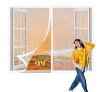 Mosquiteras para Ventanas 60 x 125 cm Protección Contra Mosquitos y Moscas Window Mosquito Net Fácil Instalación, Sin Taladrar Ni Atornillar para Todas Las Ventanas, Blanco