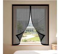 Mosquiteras para Ventanas 60 x 70 cm Protección Contra Mosquitos y Moscas Mosquitera Ventana Lavables para Todas Las Ventanas Interiores y Exteriores, Negro