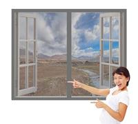Mosquiteras para Ventanas 60 x 70 cm Protección Contra Mosquitos y Moscas Mosquitera Ventanas Adhesiva Lavables Adecuada para Decoración Del Hogar, Gris