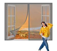 Mosquiteras para Ventanas 65 x 180 cm Protección Contra Mosquitos y Moscas Window Mosquito Net Fácil Instalación, Sin Taladrar Ni Atornillar para Todas Las Ventanas, Gris