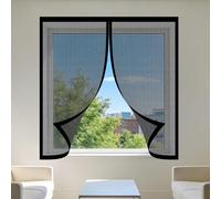 Mosquiteras para Ventanas 65 x 185 cm Protección Contra Mosquitos y Moscas Mosquitera Magnética Ventana Lavables para Exterior Jardín Balcón Salón Casa Tienda, Negro