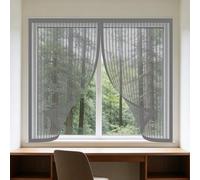 Mosquiteras para Ventanas 75 x 145 cm Imanes Se Cierran Automáticamente Mosquiteras Fácil de Limpiar para Todas Las Ventanas Interiores y Exteriores, Gris