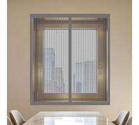 Mosquiteras para Ventanas 75 x 145 cm sin Taladrar Ni Atornillar Mosquiteras Fácil Instalación, Sin Taladrar Ni Atornillar para Todas Las Ventanas, Gris