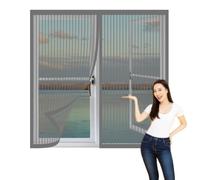 Mosquiteras para Ventanas 80 x 165 cm sin Taladrar Ni Atornillar Mosquitera Ventana de Fijación Autoadherente Lavables para Exterior Jardín Balcón Salón Casa Tienda, Gris