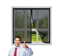 Mosquiteras para Ventanas 80 x 80 cm sin Taladrar Cierre Automático Pantalla Insectos Proteccn Magn¨¦Tica para Todas Las Ventanas, Negro