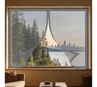 Mosquiteras para Ventanas 90 x 140 cm Protección Contra Mosquitos y Moscas Mosquitera Ajustable Ventanas Fácil Instalación Adhesiva para Balcón Corredera Terraza, Gris