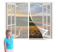 Mosquiteras para Ventanas Abatibles 167 x 204 cm sin Taladrar Cortinas Mosquitera Puerta Magnetica con Imanes Protección Contra Insectos para Todo Tipo de Ventanas, Blanco