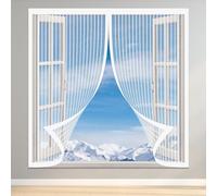 Mosquiteras para Ventanas Correderas 60 x 115 cm sin Taladrar Cortina Magnética de Malla Suave Magnético Cierre Automático para Sala de Estar Dormitorio Balcón, Blanco