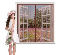 Mosquiteras para Ventanas,Cortina magnética Pegado,Mosquitera Ventana Magnetica,Cortina de Ventana para Prevenir Mosquitos y Insectos,Mosquitera Iman Fuerte Para Marco De Ventanas,105x115cm,Marrón