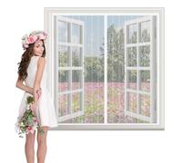 Mosquiteras para Ventanas,Cortina magnética Pegado,Mosquitera Ventana Magnetica,Cortina de Ventana para Prevenir Mosquitos y Insectos,Mosquitera Iman Fuerte Para Marco De Ventanas,65x110cm,Blanco