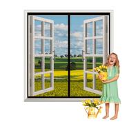 Mosquiteras para Ventanas,Cortina magnética Pegado,Mosquitera Ventana Magnetica,Cortina de Ventana para Prevenir Mosquitos y Insectos,Se cierra automáticamente es fácil de instalar,60x75cm,Negro
