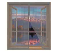 Mosquiteras para Ventanas de Madera 87 x 69 cm Fácil Instalación sin Taladrar, Fácil de Limpiar Cortina Mosquiteras Magnética para Todas Las Ventanas, Gris