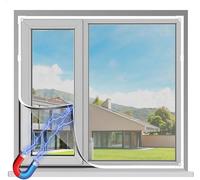 Mosquiteras Para Ventanas Magnética 100×100cm, Malla Mosquitera Recortable Al TamañO, Malla de Fibra de Vidrio, Con Cinta De Cinta mágica, No requiere perforación, Para Toda Ventana, Negro