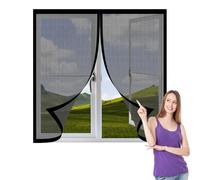 Mosquiteras para Ventanas Magnética 125 x 140 cm Protección Contra Mosquitos y Moscas Mosquitera Ventanas Adhesiva Fácil Instalación Adhesiva para Todas Las, Negro