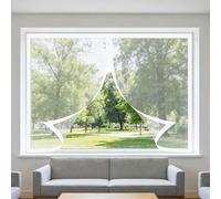 Mosquiteras para Ventanas Magnética 60 x 60 cm sin Taladrar Ni Atornillar Mosquitera Ajustable Ventanas Lavables para Ventana de Bricolaje para Caseras Oficina, Blanco
