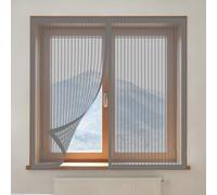 Mosquiteras para Ventanas Magnética 75 x 110 cm sin Taladrar Ni Atornillar Personalizar Mosquiteras Ventanas Lavables para Exterior Jardín Balcón Salón Casa Tienda, Gris