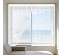 Mosquiteras para Ventanas Magnética 75 x 115 cm Imanes Se Cierran Automáticamente Cortinas Mosquitera Ventana Lavables para Ventanasde Balcón, Ventanasde Patio, Sala, Blanco