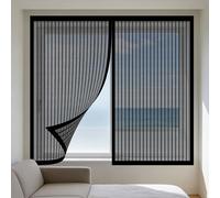 Mosquiteras para Ventanas Magnética 75 x 135 cm Imanes Se Cierran Automáticamente Cortinas Mosquitera Ventana Lavables para Ventanasde Balcón, Ventanasde Patio, Sala, Negro