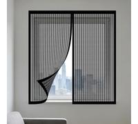 Mosquiteras para Ventanas Magnética 75 x 135 cm sin Taladrar Ni Atornillar Mosquiteras Ventanas Magnética Fácil de Limpiar para Balcón Corredera Terraza, Negro