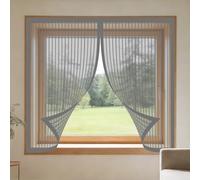 Mosquiteras para Ventanas Magnética 75 x 145 cm sin Taladrar Ni Atornillar Ventana Contra Insectos y Moscas Fácil de Ensamblar Autoadhesivo para Balcón Corredera Terraza, Gris