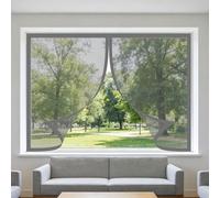 Mosquiteras para Ventanas Magnética 75 x 80 cm sin Taladrar Ni Atornillar Mosquitera Ajustable Ventanas Lavables para Ventana de Bricolaje para Caseras Oficina, Gris