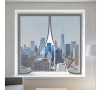 Mosquiteras para Ventanas Magnética 90 x 140 cm Protección Contra Mosquitos y Moscas Window Mosquito Net Fácil de Ensamblar Autoadhesivo para Balcón Corredera Terraza, Gris