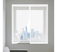 Mosquiteras para Ventanas Magnética 95 x 165 cm sin Taladrar Ni Atornillar Mosquiteras Ventanas Magnética Fácil de Limpiar para Balcón Corredera Terraza, Blanco