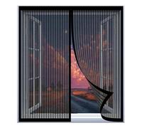Mosquiteras para Ventanas Magneticas 100 x 125 cm Fácil Instalación sin Taladrar, Fácil de Limpiar Cortina Magnética Pegado para Todas Las Ventanas, Negro