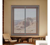 Mosquiteras para Ventanas Magneticas 100 x 125 cm Mantiene Insectos, Moscas y Mosquitos Fuera Mosquitera sin Taladrar Fácil de Limpiar Adecuada para Decoración Del Hogar, Gris