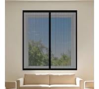 Mosquiteras para Ventanas Magneticas 110 x 150 cm sin Taladrar Ni Atornillar Mosquitera Ventanas Adhesiva Lavables para Exterior Jardín Balcón Salón Casa Tienda, Negro