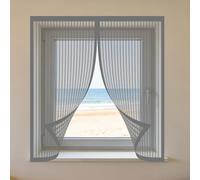 Mosquiteras para Ventanas Magneticas 115 x 125 cm sin Taladrar Ni Atornillar Mosquitera Ventanas Adhesiva Fácil de Limpiar para Balcón Corredera Terraza, Gris