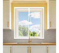 Mosquiteras para Ventanas Magneticas 115 x 150 cm Protección Contra Mosquitos y Moscas Mosquitera Ventana Fácil de Ensamblar Autoadhesivo para Balcón Corredera Terraza, Blanco