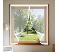 Mosquiteras para Ventanas Magneticas 115 x 90 cm sin Taladrar Ni Atornillar Mosquiteras Fácil de Limpiar Adecuada para Decoración Del Hogar, Blanco