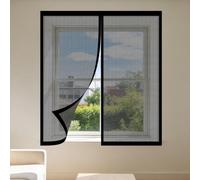 Mosquiteras para Ventanas Magneticas 125 x 85 cm Mantiene Insectos, Moscas y Mosquitos Fuera Cortinas Mosquitera Ventana Fácil de Limpiar para Todas Las Ventanas, Negro